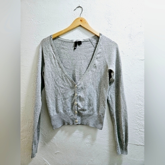 Divided Sweaters - DIVIDED Grey Long Sleeve Button Up Sweater